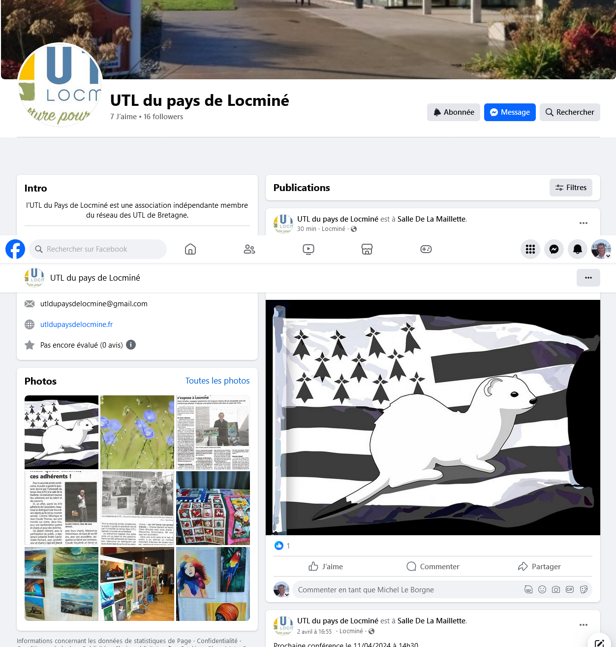 La Page Facebook de L'UTL du Pays de Locminé